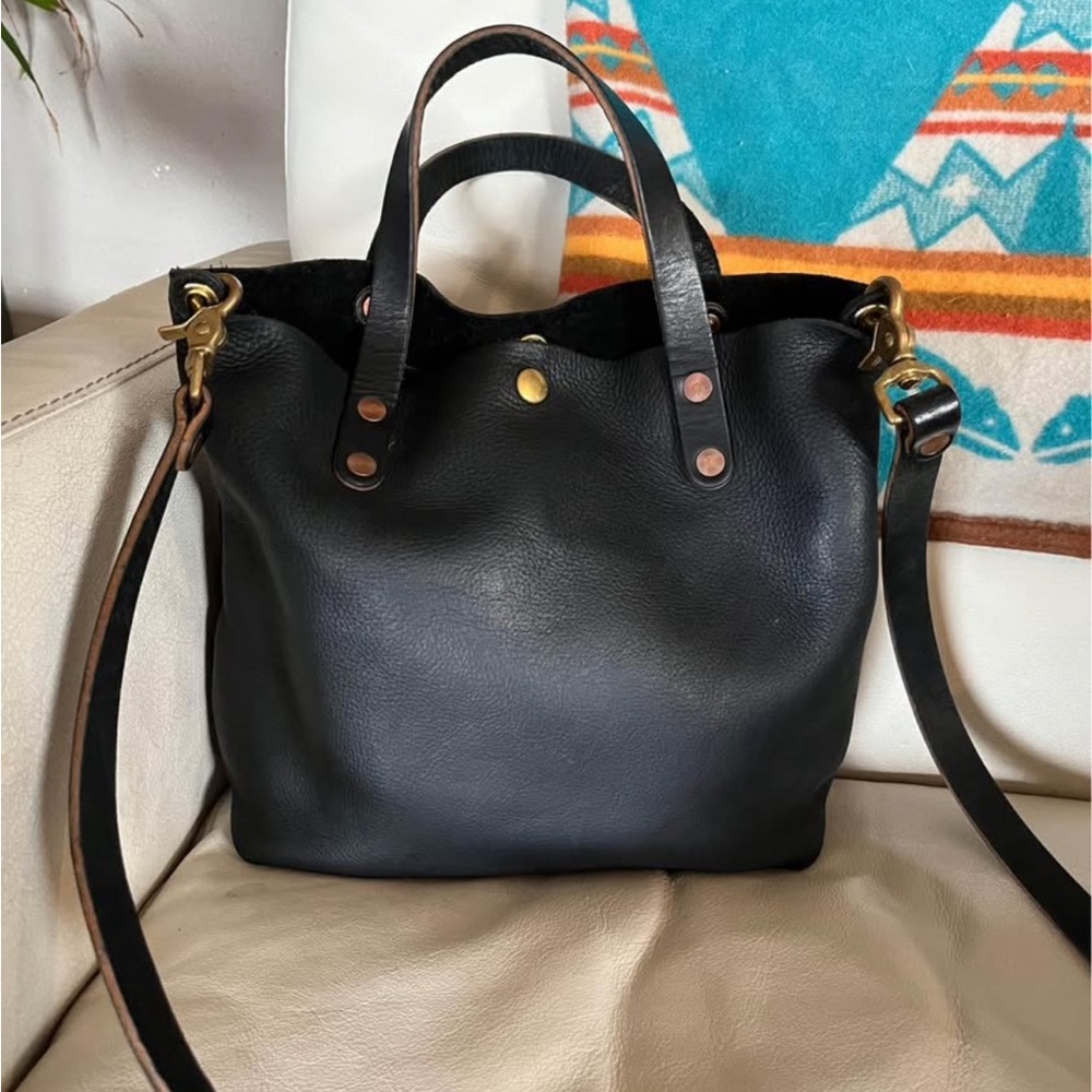 Black Leather Tote Bag